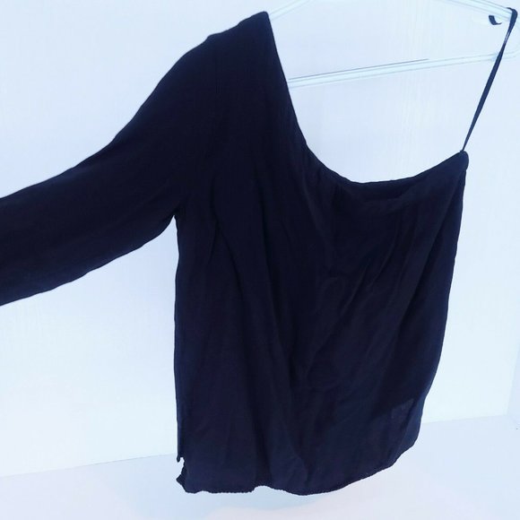 Anthropologie Top One Shoulder Long Sleeve - Picture 3 of 12